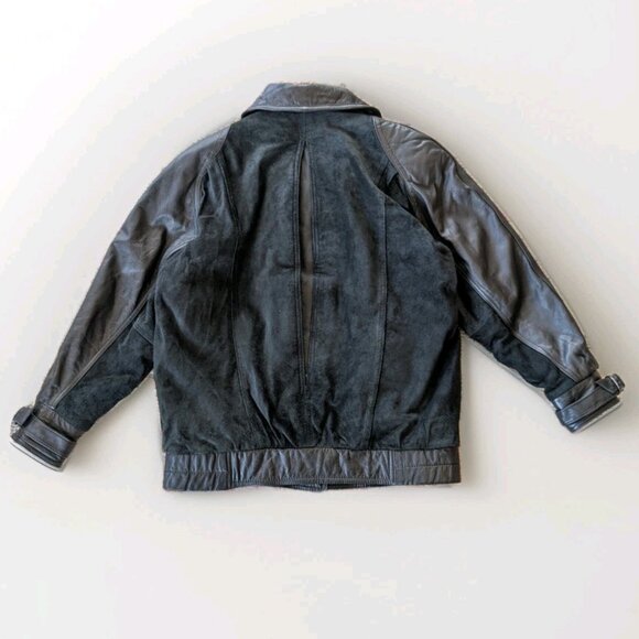 Vintage Winlit Paris Leather Suede Jacket Womens Sm - Made in Korea - Black 90s - Picture 3 of 16